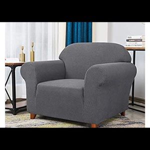gray Jacquard Stretch ArmChair Slipcover Protector